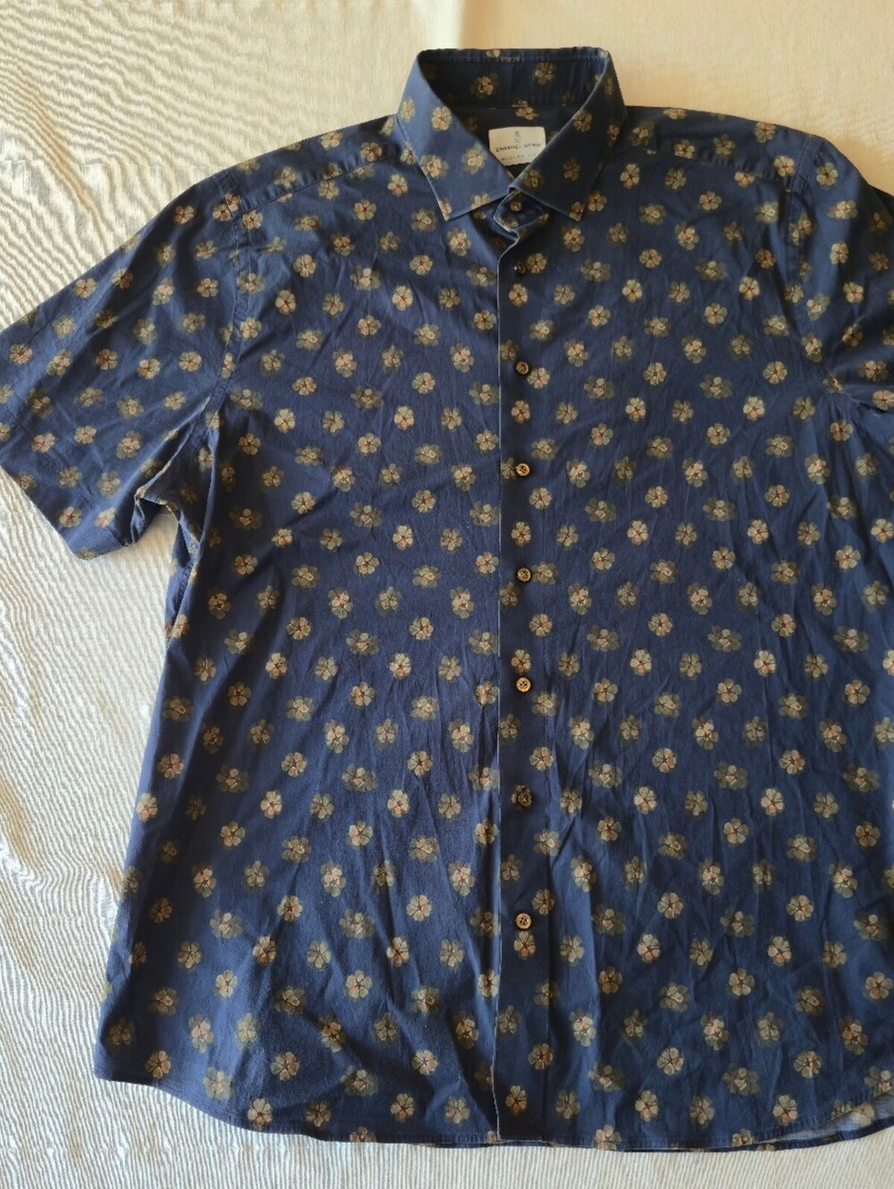 Emanuel Berg Modern Fit XXL Floral Pattern Short Sleeve Shirt
